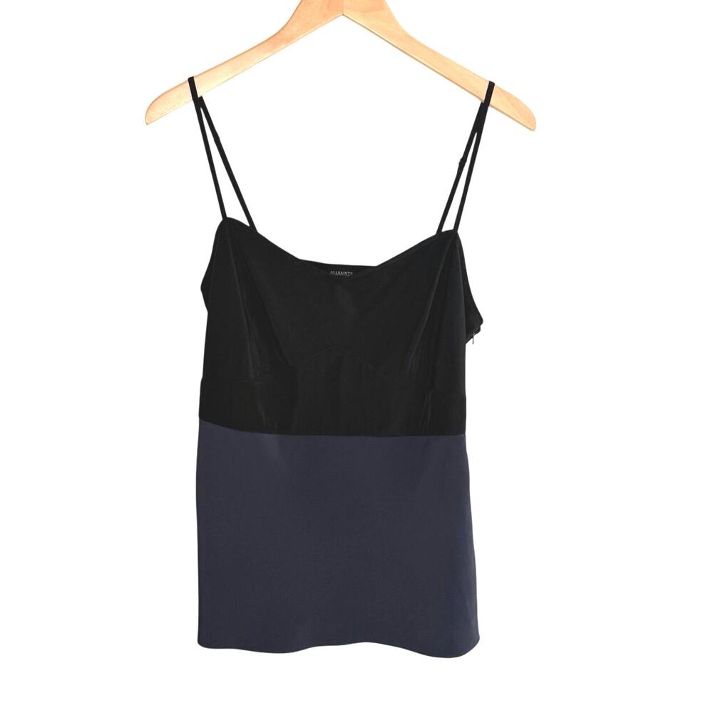 ALLSAINTS Colorblock camisole top size 10 blue black